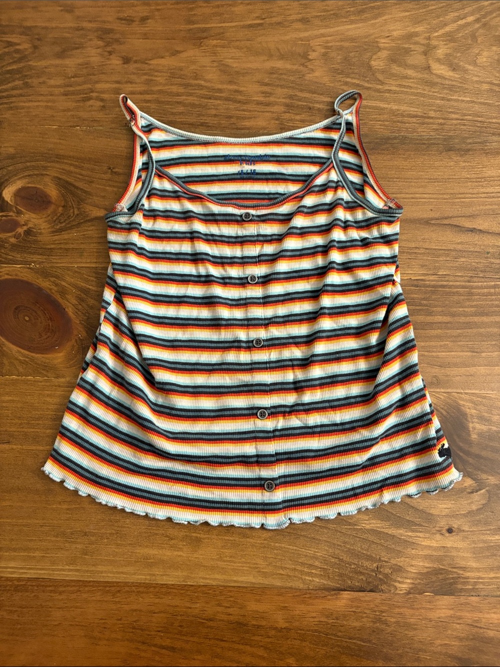 Striped Button-Front Tank Top in Multi-Color